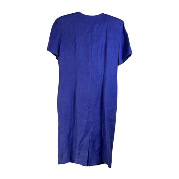 Vintage Brooks Brothers Blue Dress Linen Made In USA Sz 8 50s 60s Pearl Buttons - Picture 2 of 14